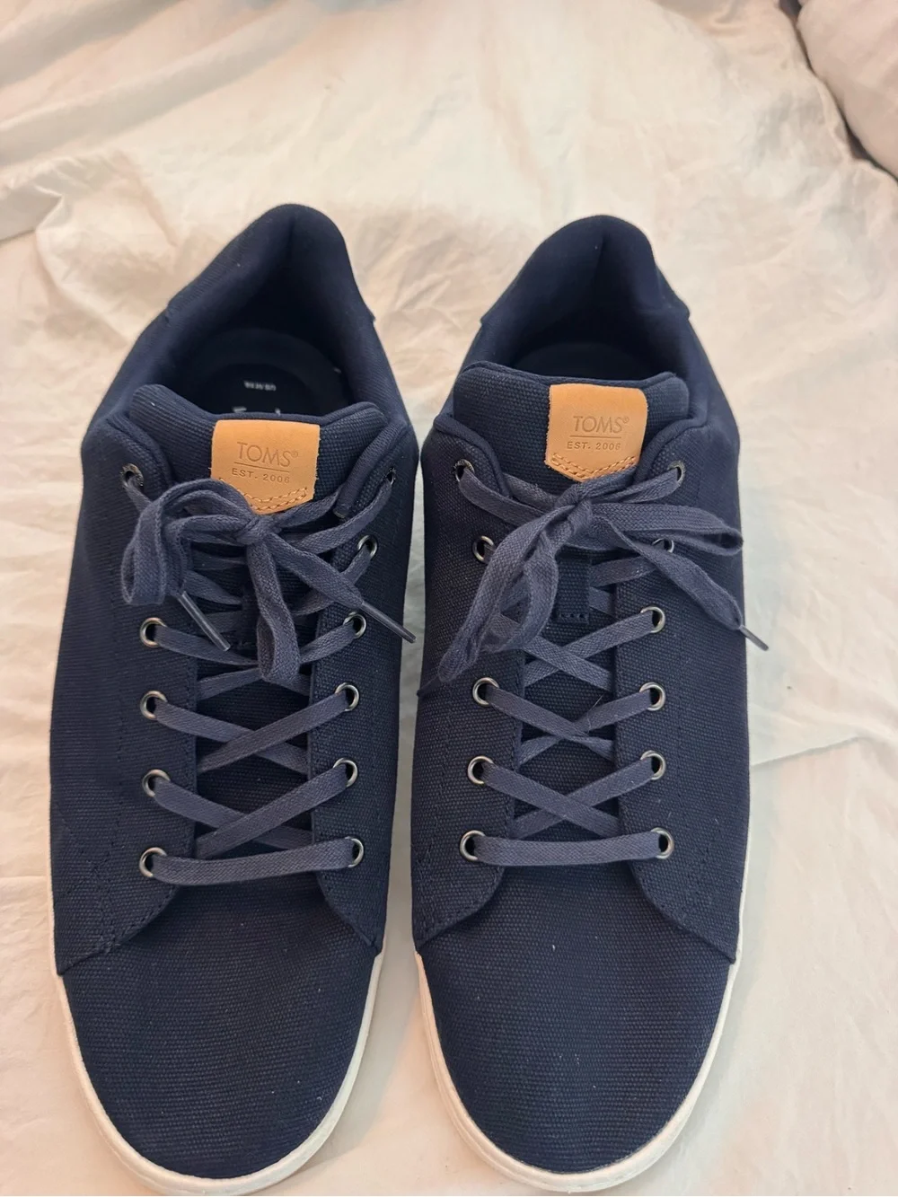 TOMS Navy and Tan Low-Top Canvas Sneaker